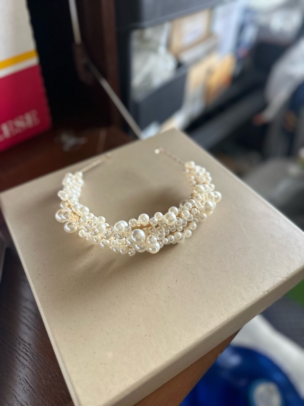 Handmade Pearl Cluster Headband - Ivory Beaded Hairband